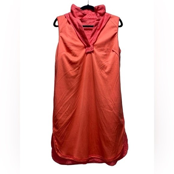 Allison Brittney Lace Pink/Peach Knee Length Geometric Design Dress Size Large - Picture 8 of 12